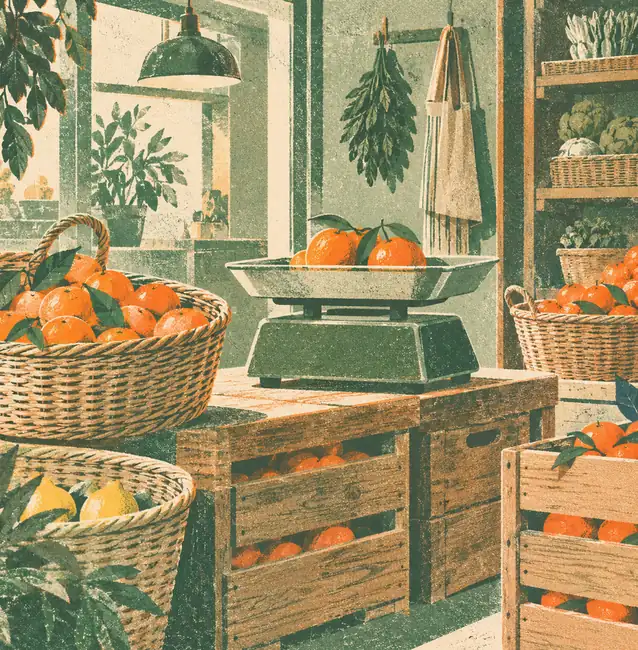 Illustration of specialty markets equipment and workspace